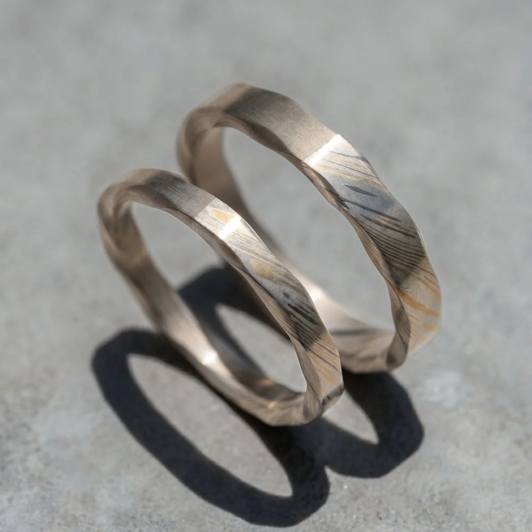 Perfectly Imperfect 18K Gold Wedding Rings Vera Blanc