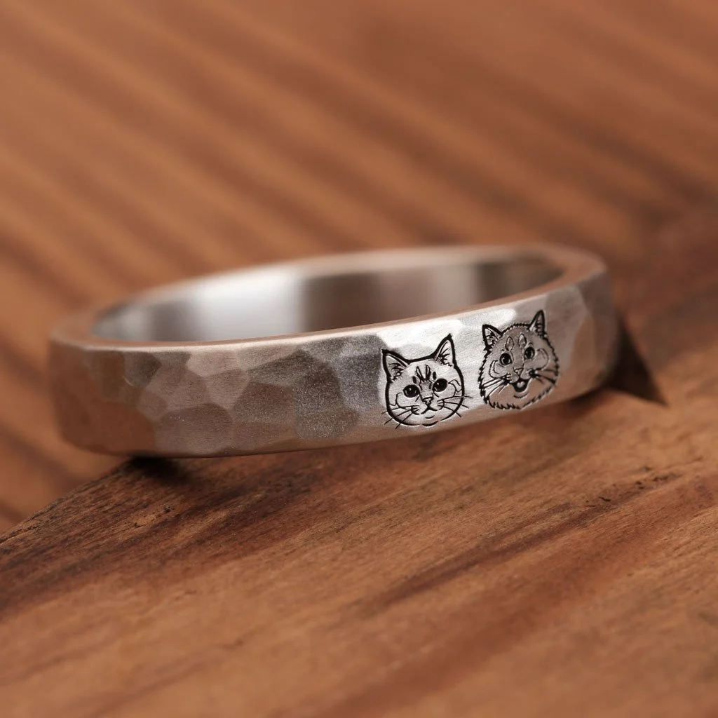Pet Engraving Hammering Ring