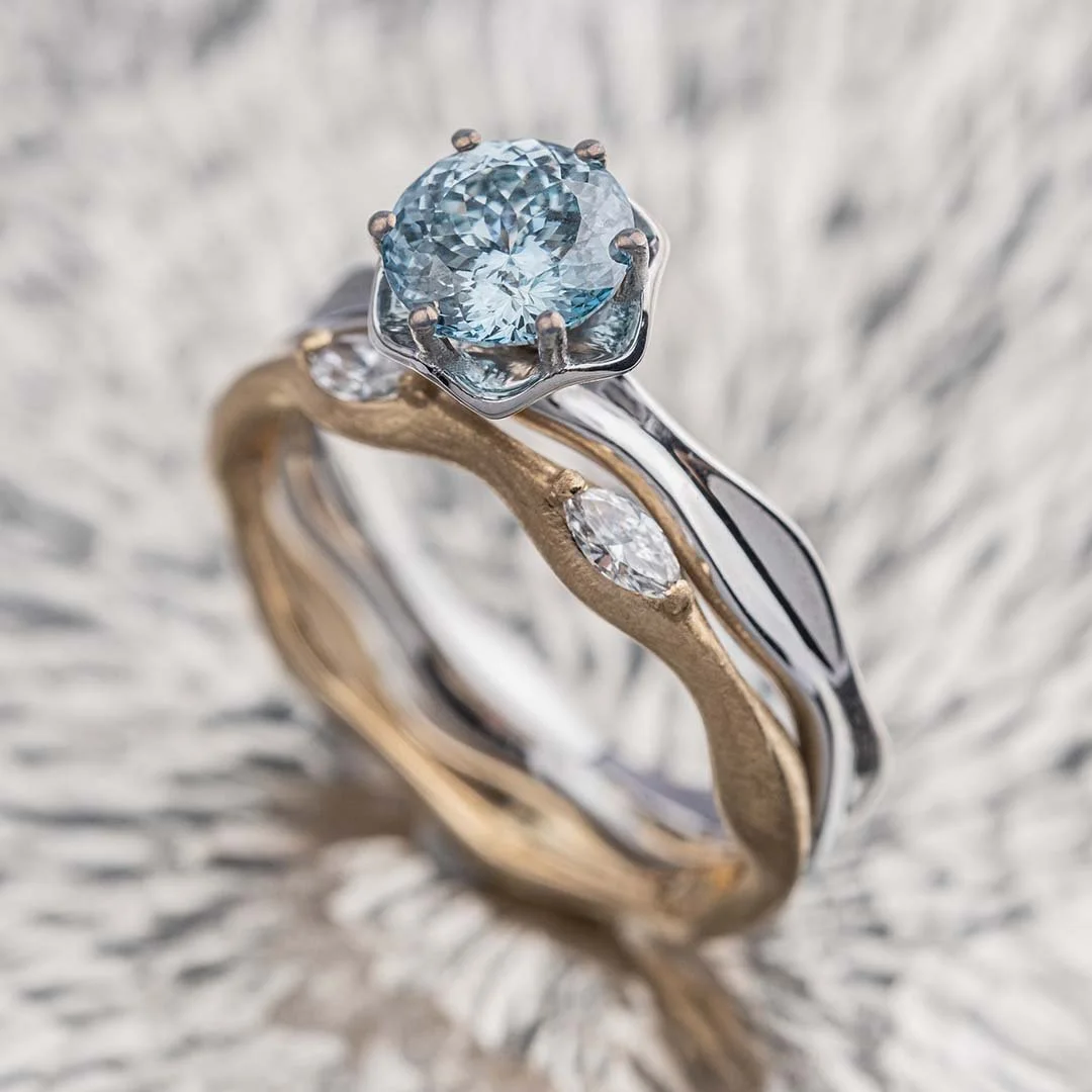 Close-up of diamond engagement rings