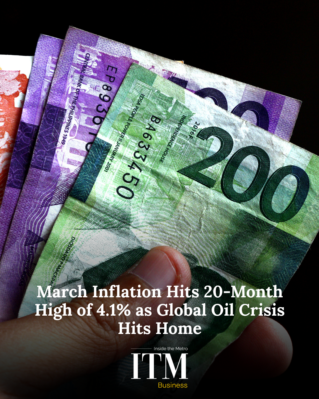 March Inflation Hits 20-Month High of 4.1% as Global Oil Crisis Hits Home