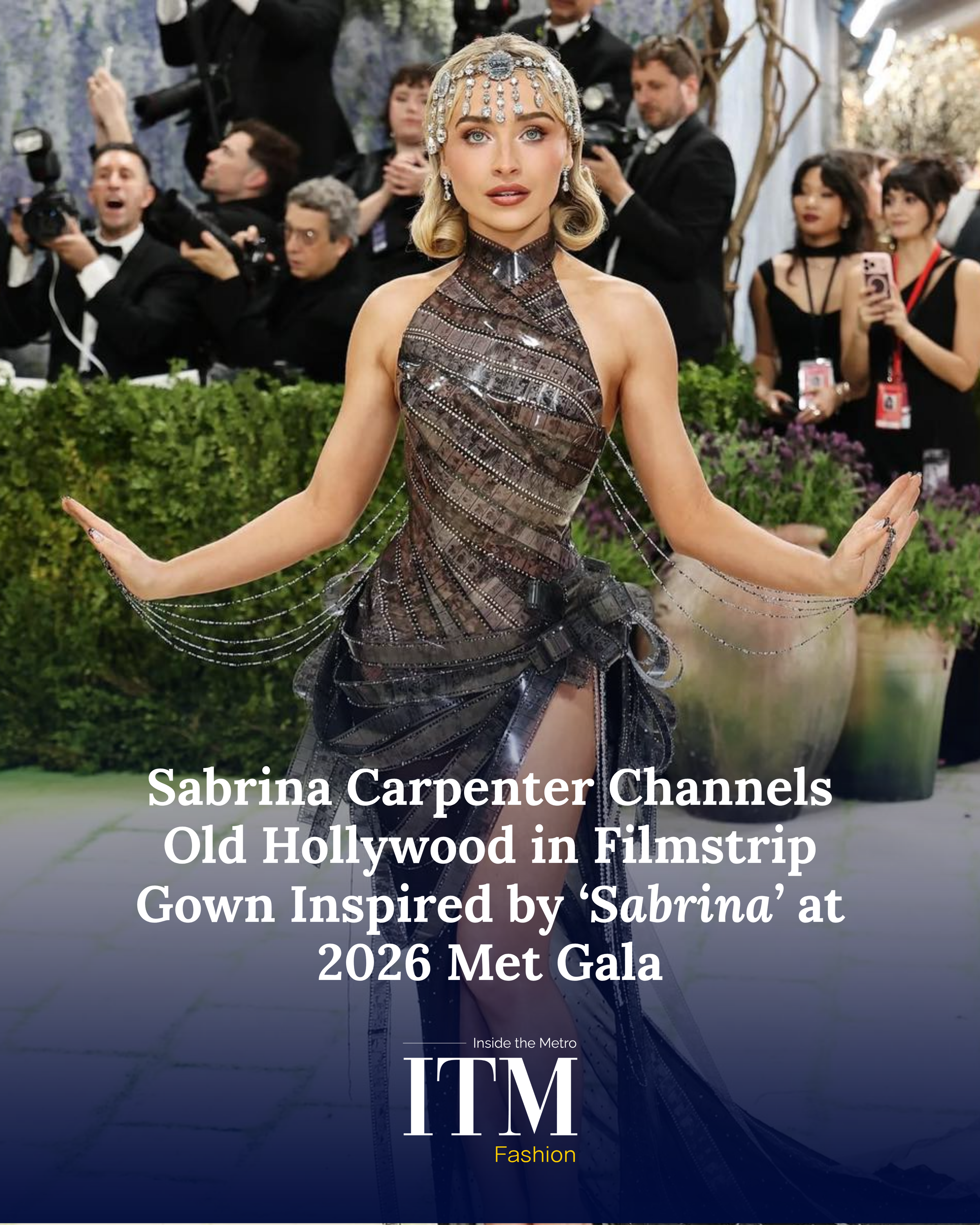 Sabrina Carpenter Wears Film History on the Red Carpet in Sabrina-Inspired Gown