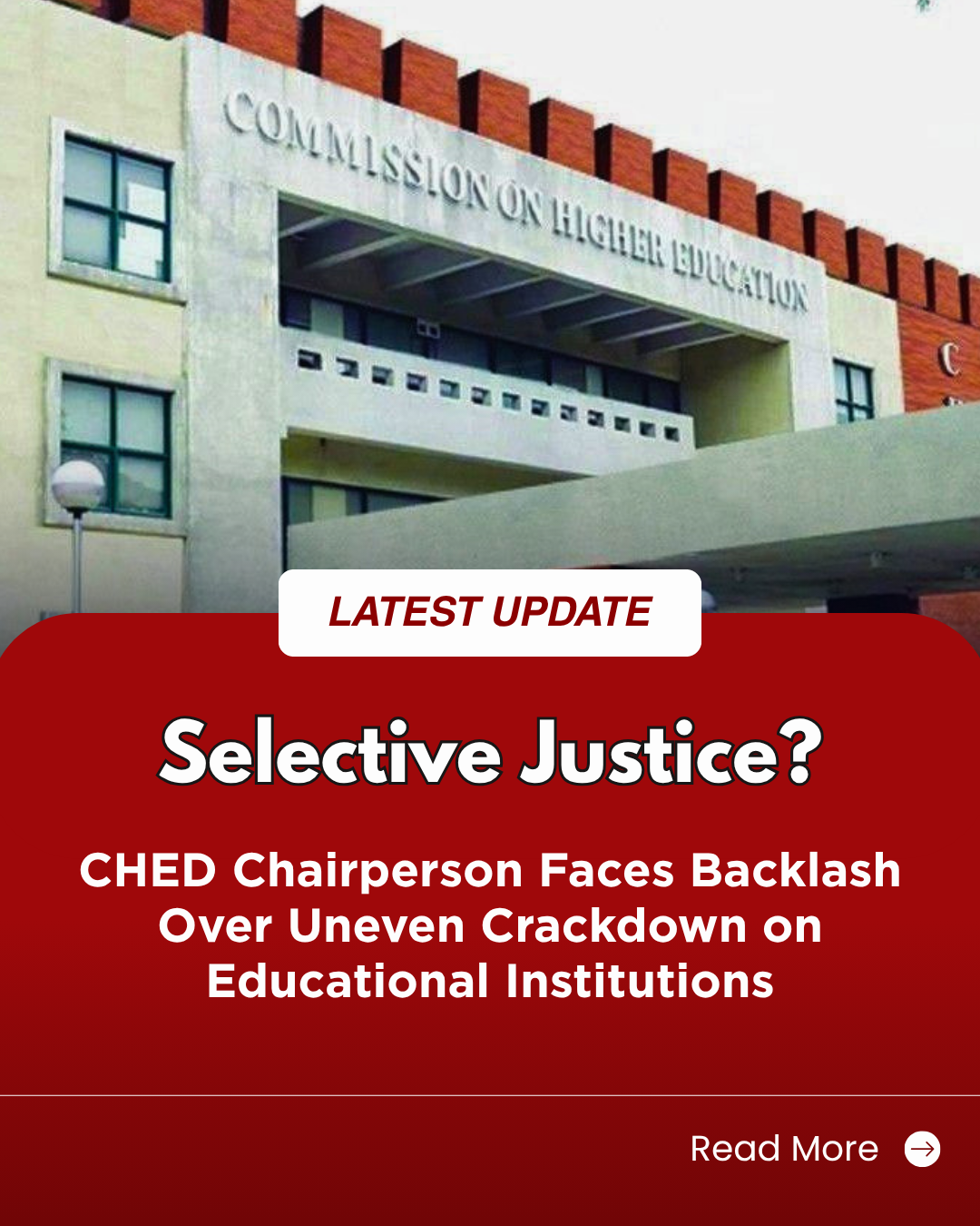 Selective Justice? CHED Chairperson Faces Backlash Over Uneven Crackdown on Educational Institutions