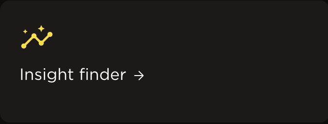Insight finder icon and text on a dark background