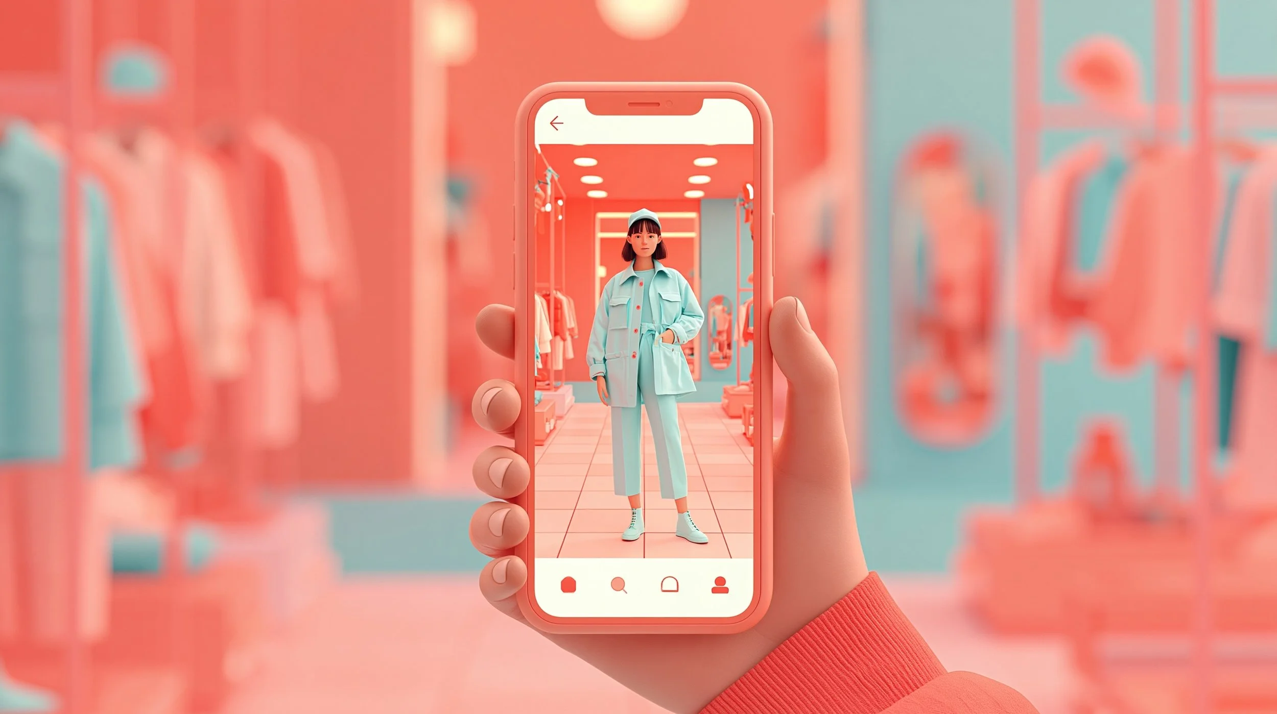 AI generated image of a fashion clothing store