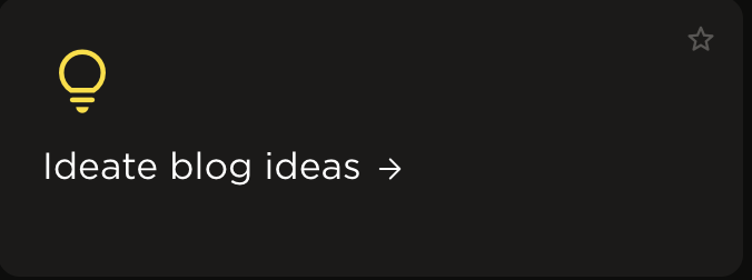 A digital note with a yellow lightbulb icon and the text 'Ideate blog ideas' with an arrow.
