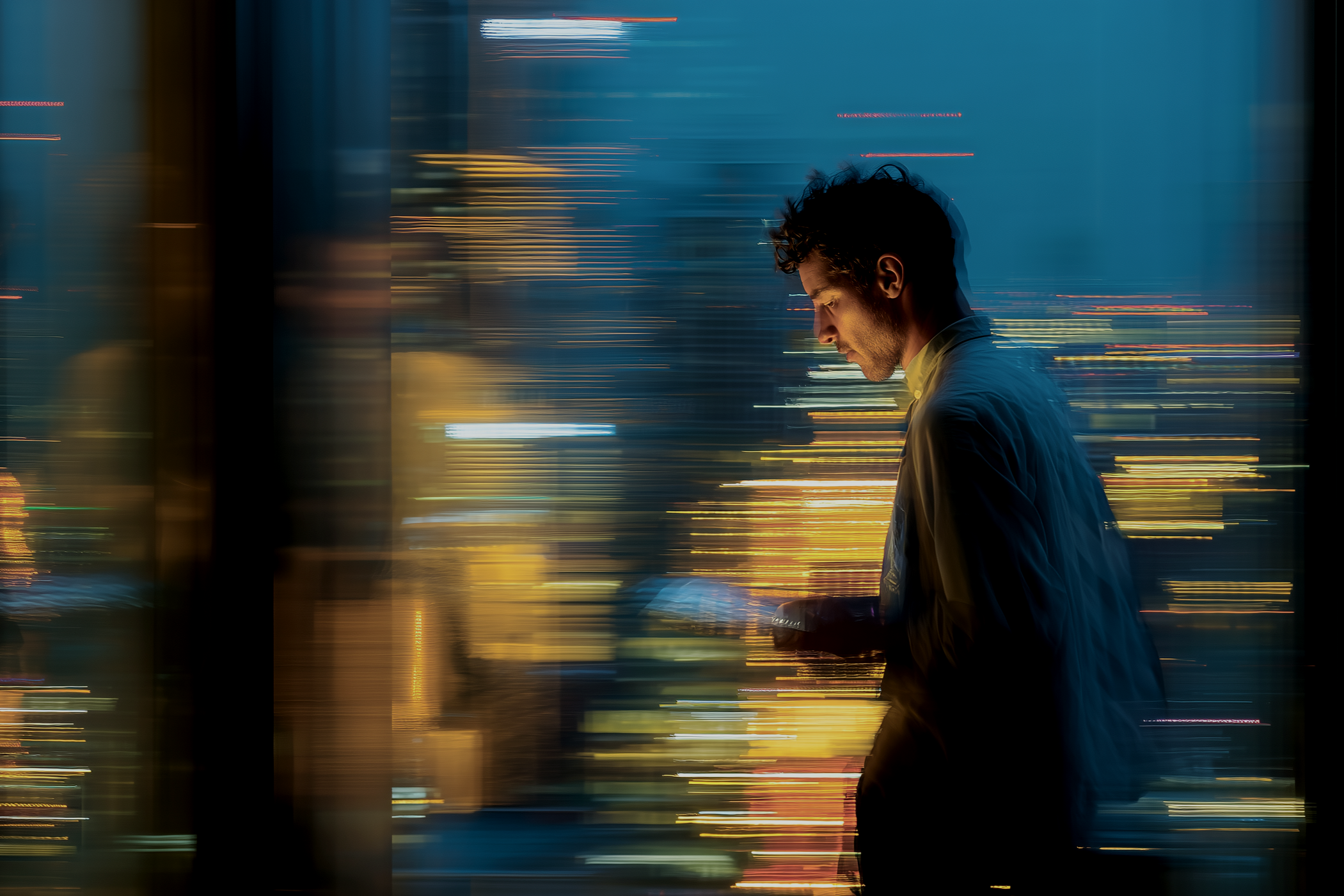 AI generated image of a man walking