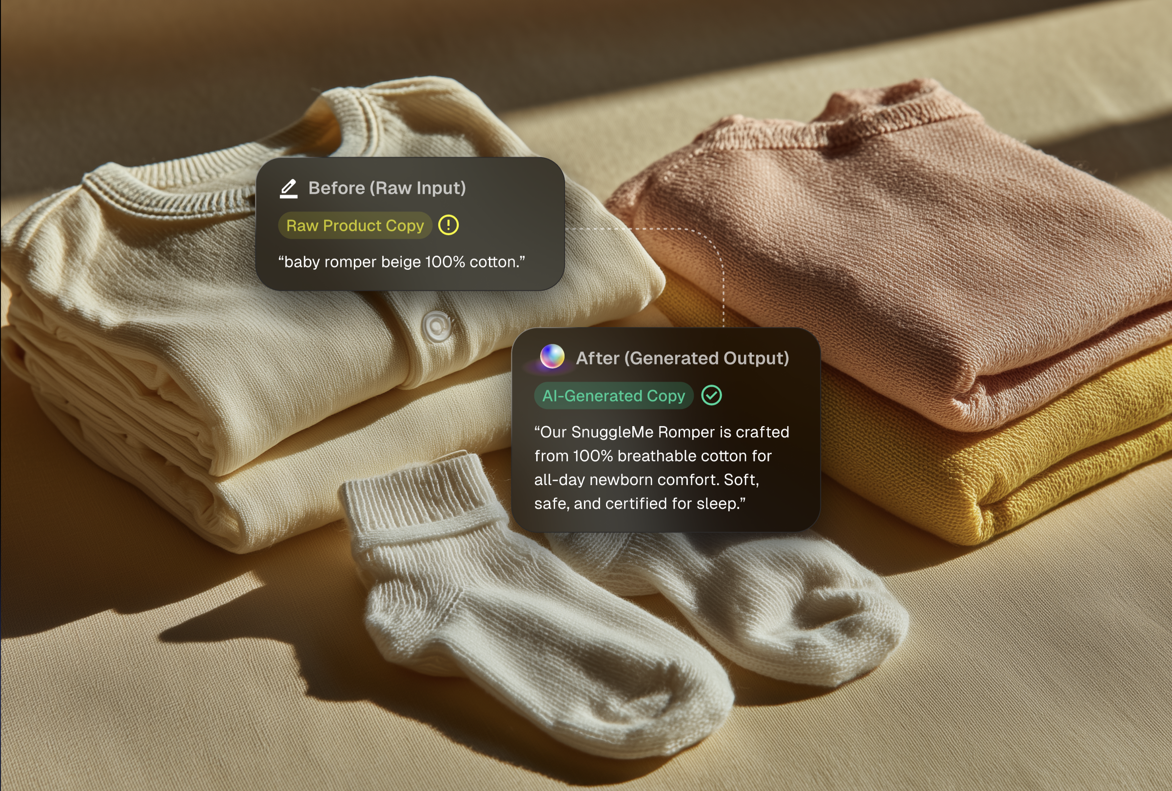 AI generated image of baby clothes