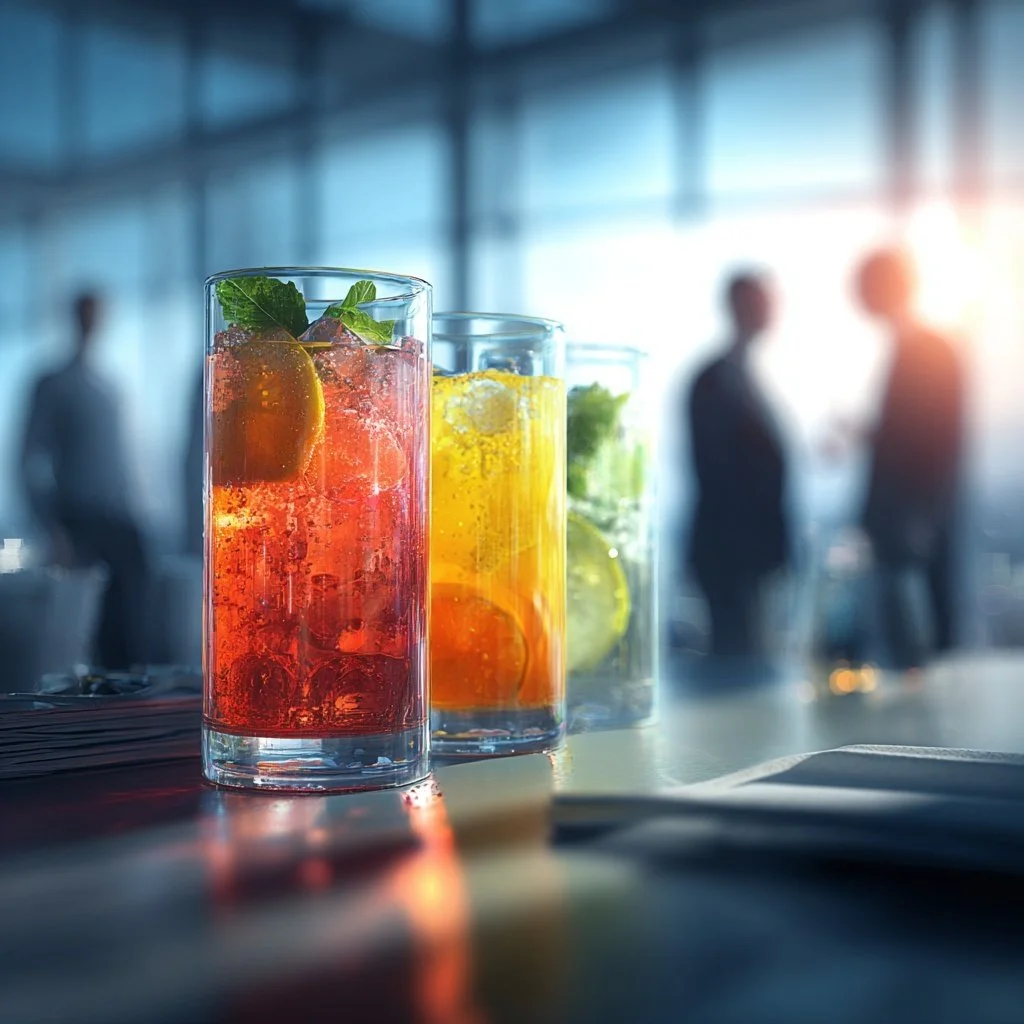 AL generated image - drinks on a table