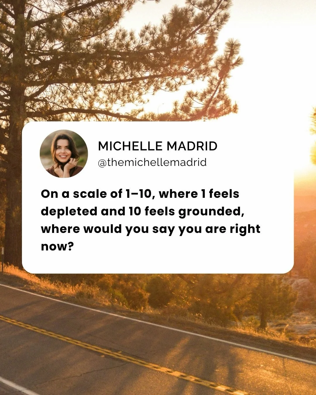 Here&rsquo;s a reflection exercise for you:

Take 15 seconds.

Put your hand on your chest.

Ask yourself:
&ldquo;On a scale of 1&ndash;10, where am I right now?&rdquo;
 
Whatever answer comes up&hellip; Thank yourself for naming it.
 
That&rsquo;s y