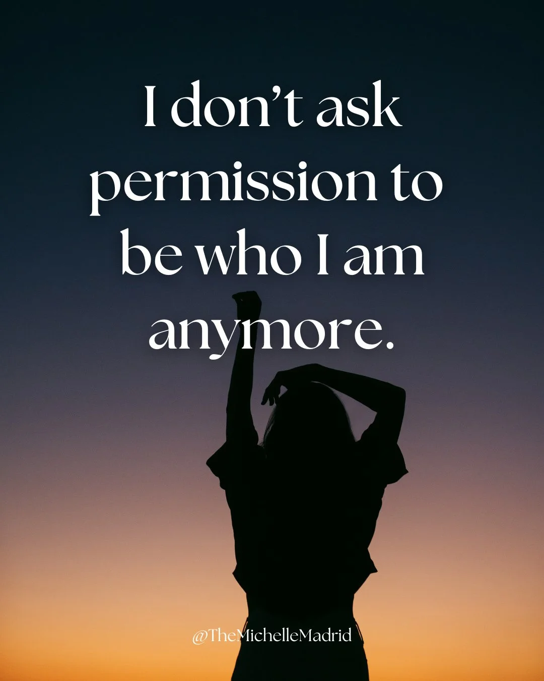 I don&rsquo;t ask permission to be who I am anymore.⁠
I don&rsquo;t apologize for my feelings.⁠
I don&rsquo;t outsource my worth.⁠
⁠
For a long time, I lived according to everyone else&rsquo;s expectations. I looked at the world and felt like I was f