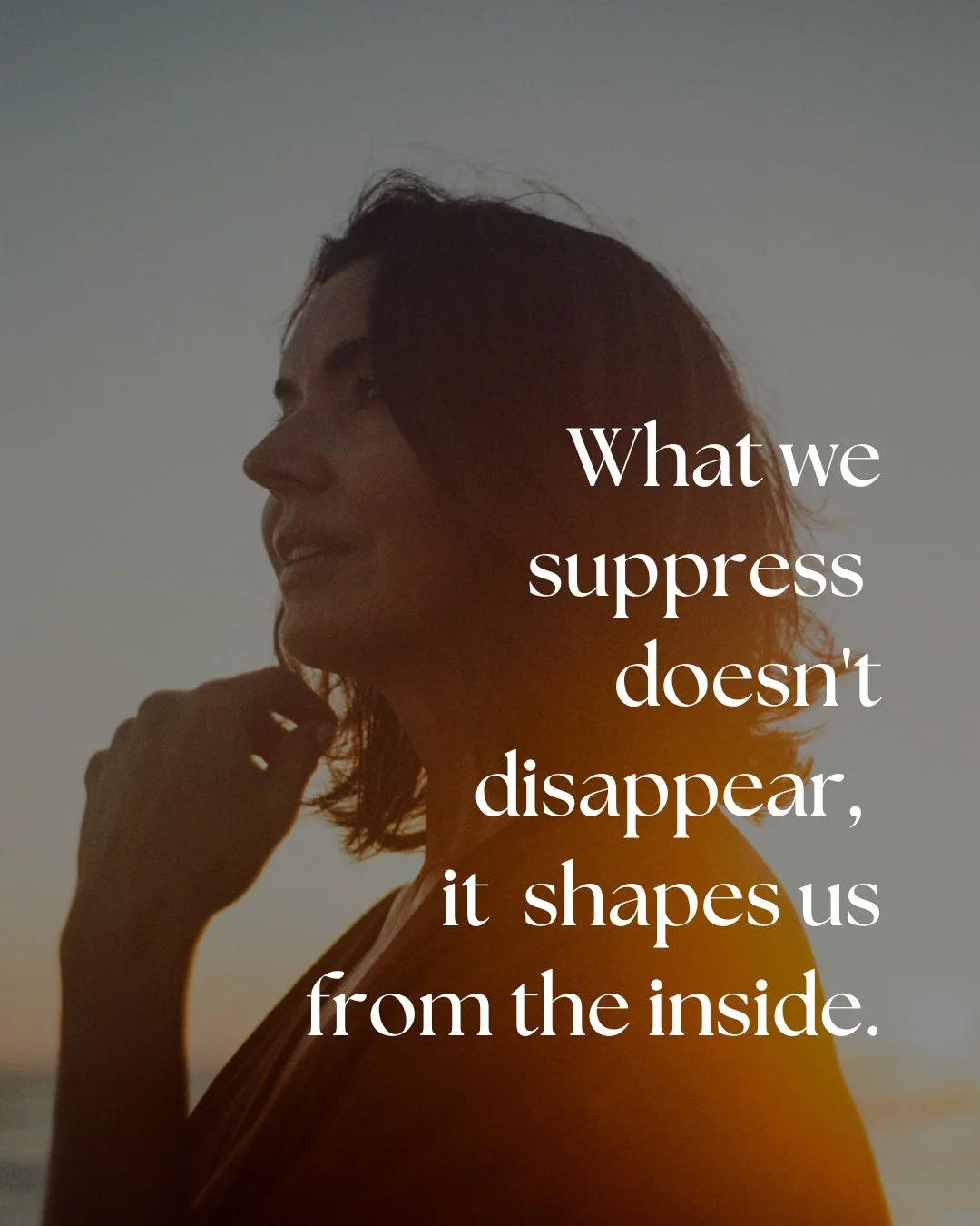 How many of us were taught to push through, stay grateful, keep going?⁠
⁠
But the feelings we don't give space to don't disappear. They just go somewhere else.⁠
⁠
Comment "WORKBOOK" and I'll send you my free Ache to Action Formula&trade; Wo