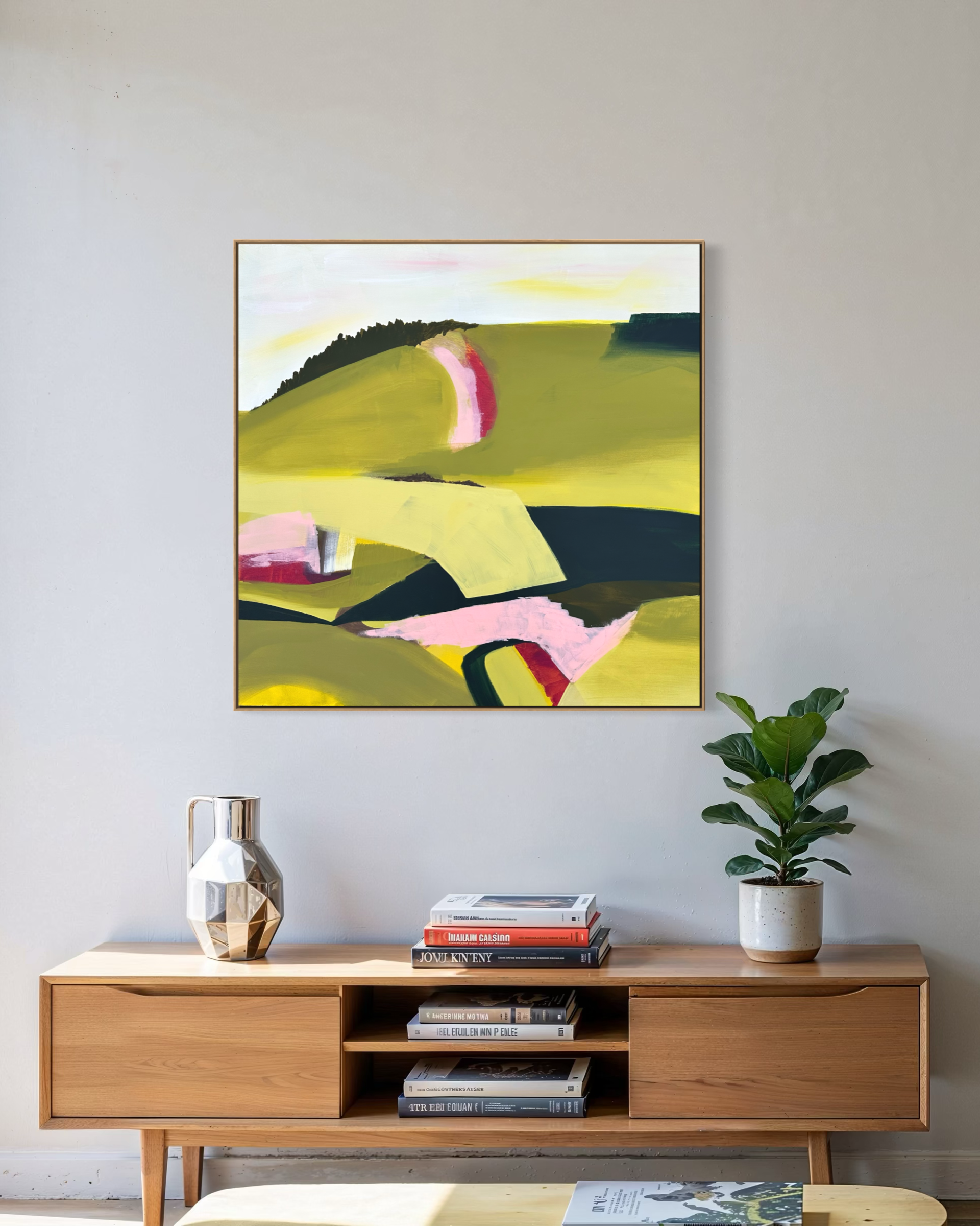 Spaziergang | console pink and green original abstract landscape.PNG
