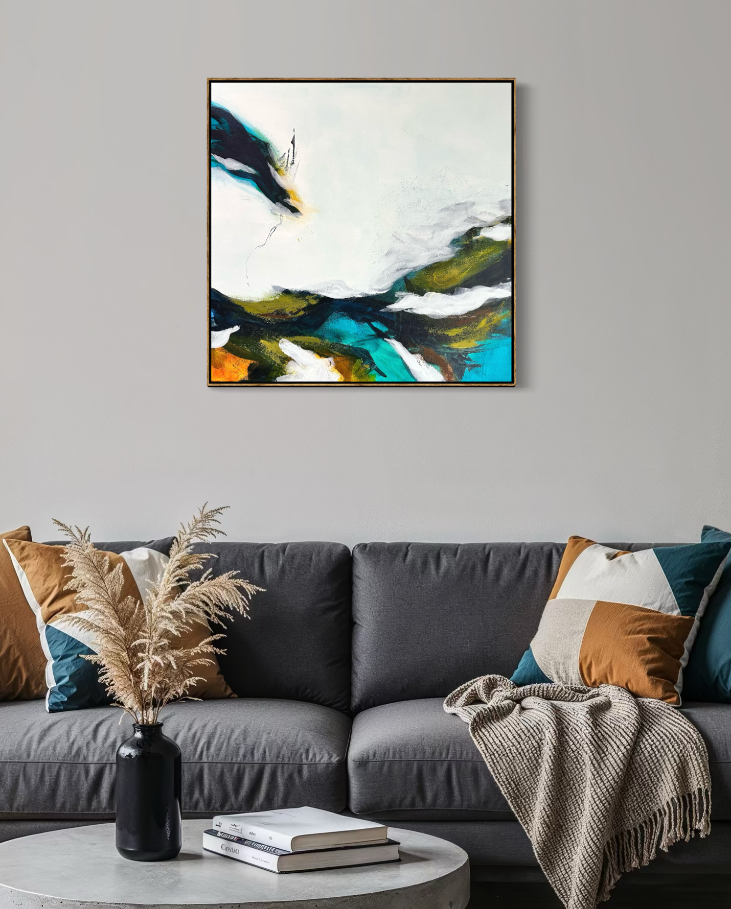 Schneewanderung | livingroom blue mountain abstract landscape original art.PNG