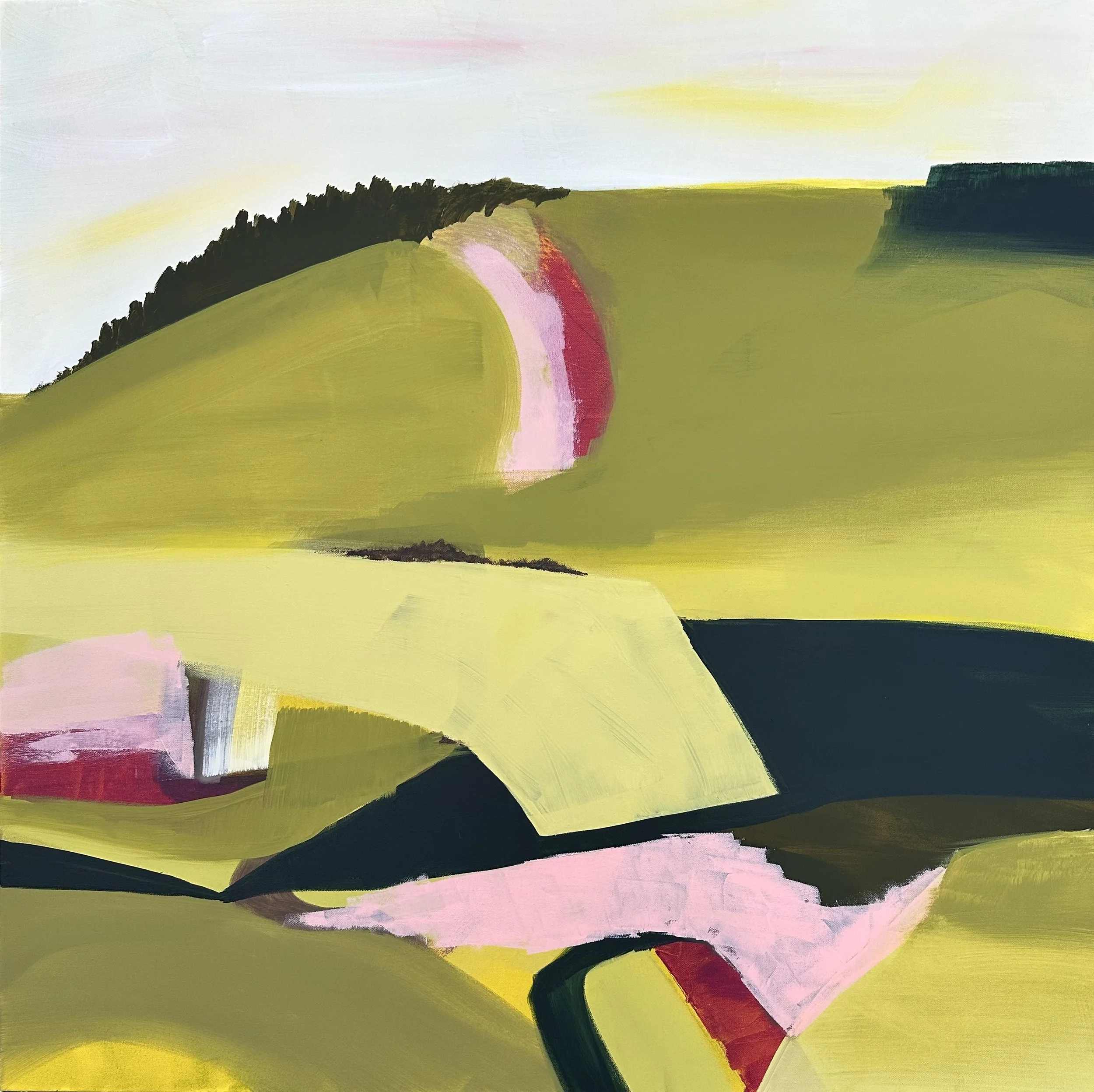 Spaziergang | pink and green original abstract landscape.jpeg