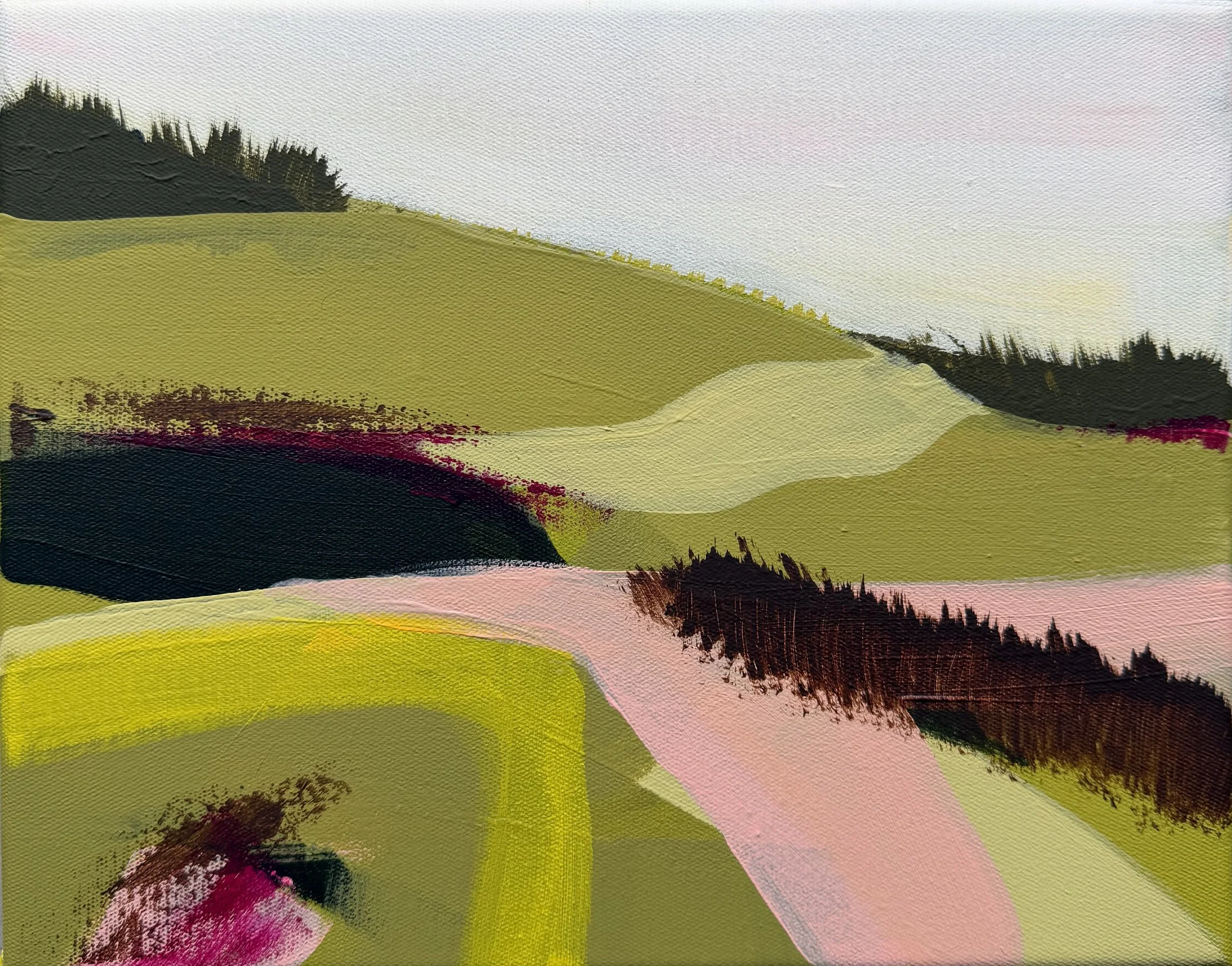 When you leave the city 2 | pink and green original abstract landscape.jpeg