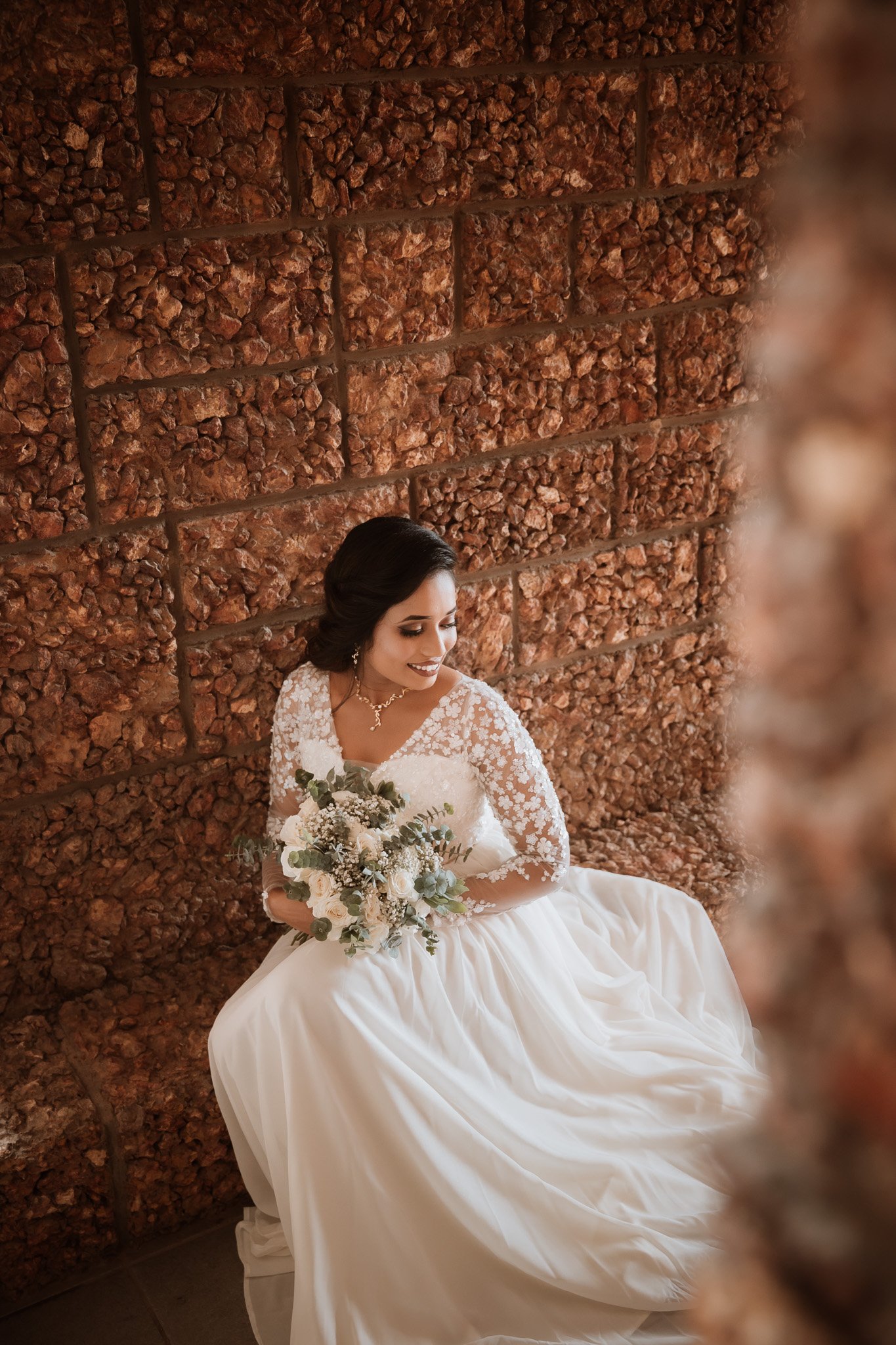 Church wedding bridal portrait