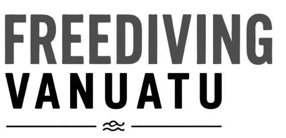 Text that reads 'Freediving Vanuatu' in bold, black letters.