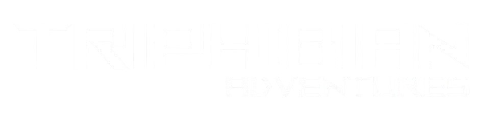 Text saying 'TRIPHIBIAN ADVENTURES' in bold, stylized font.