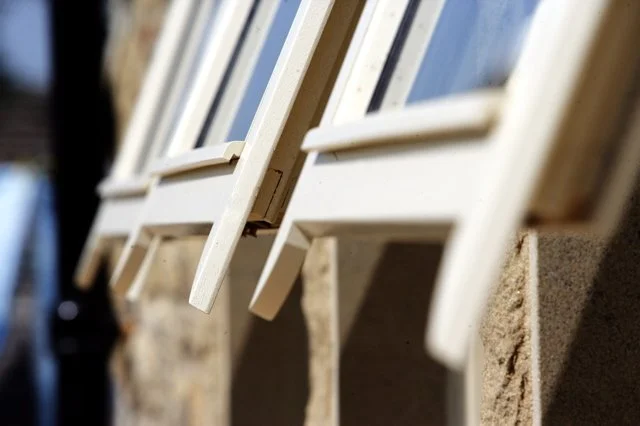Painted timber sash window handmade by Leach & Clegg