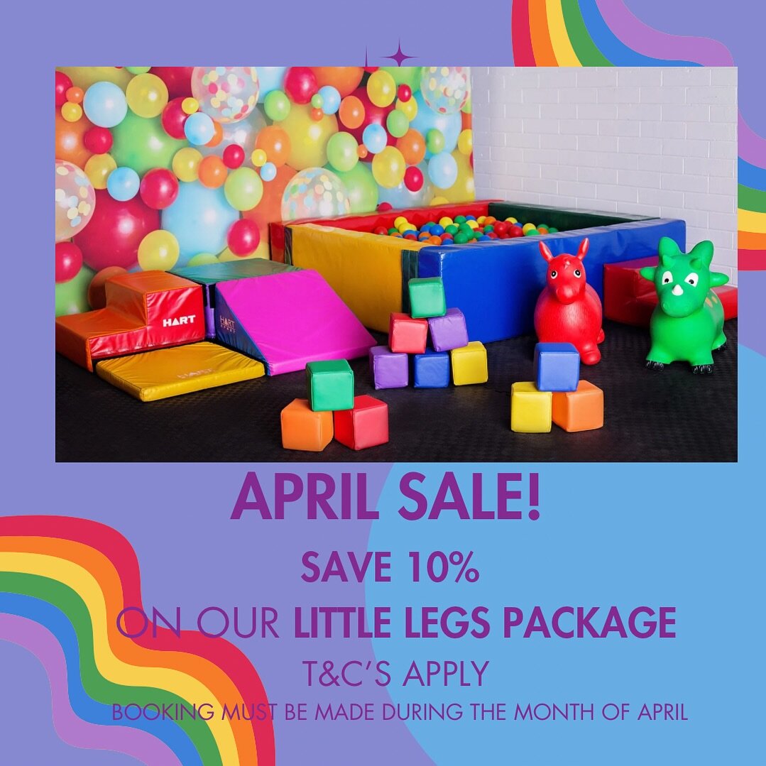 Psst! Guess what? Our &ldquo;Little Legs Package&rdquo; is strutting its stuff on sale throughout April! This play zone is like a burst of confetti for your party, with soft edges and cozy corners that even babies approve for a fun and safe time. You