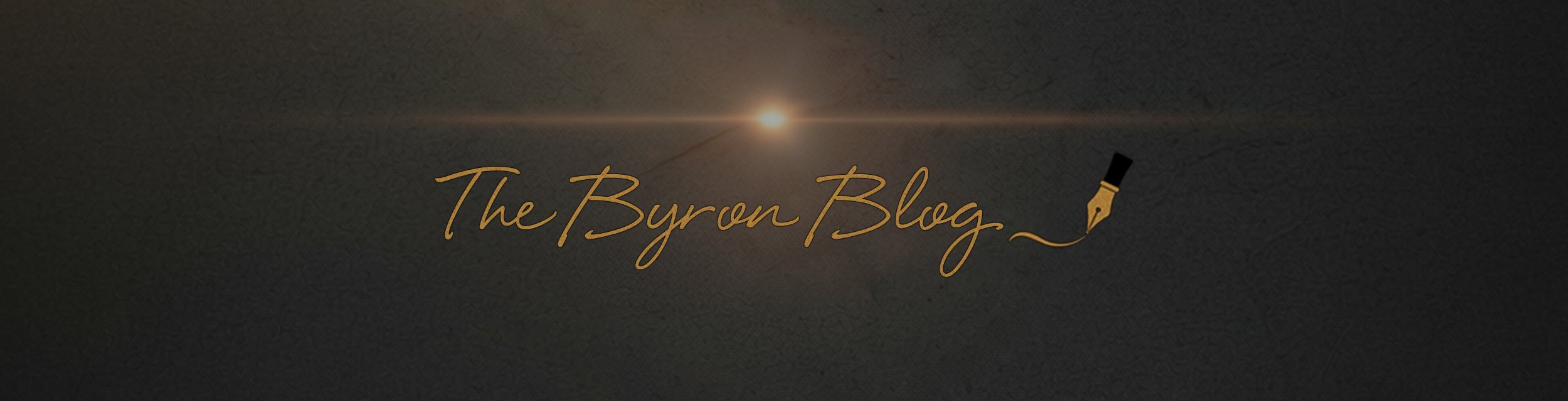 Black background with solar light effect and the text The Byron Blog in the front
