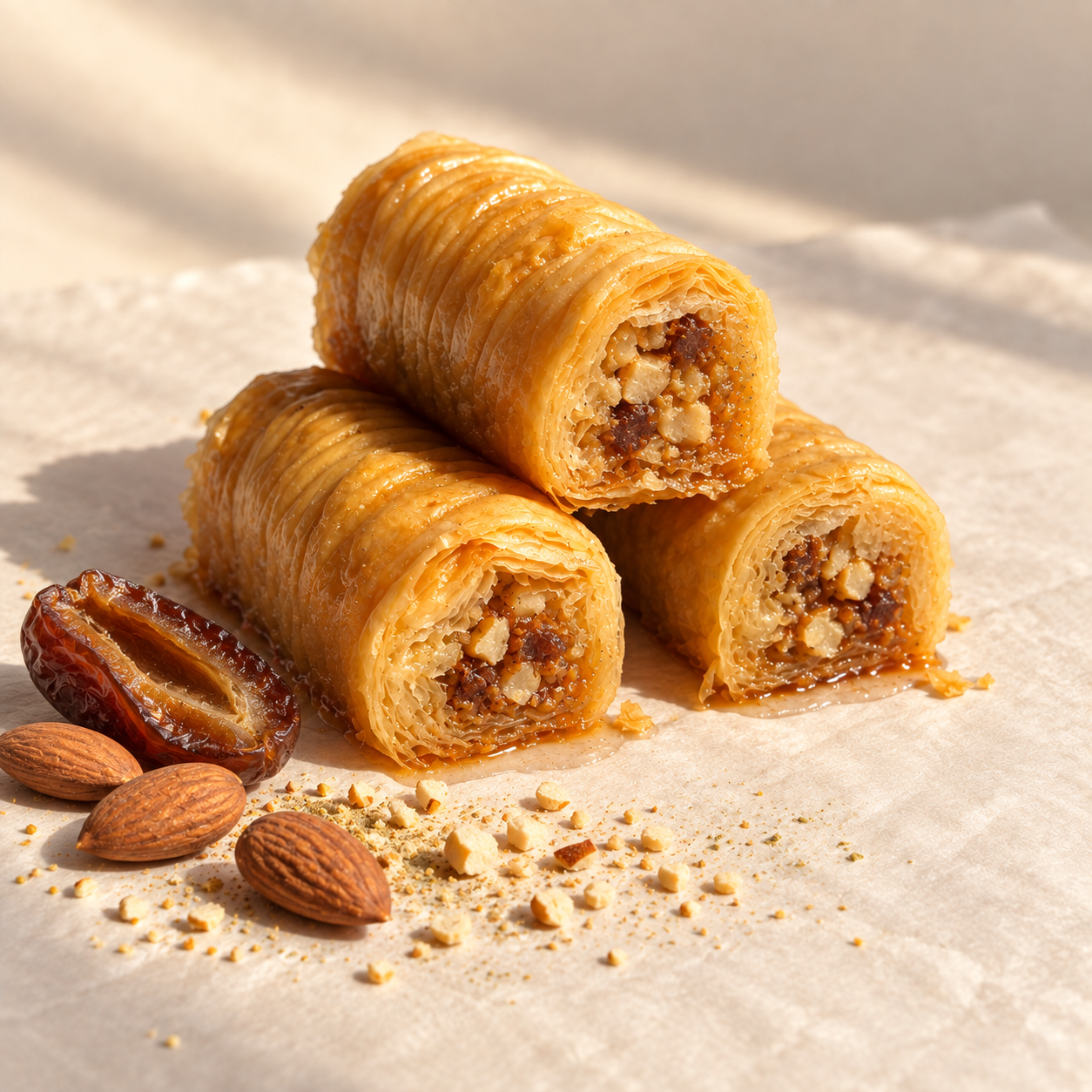 Persian Style Almond Date Baklava