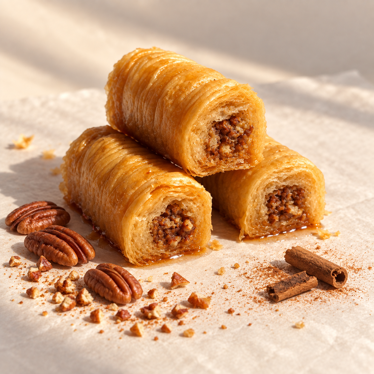 Greek Style Cinnamon Pecan Baklava