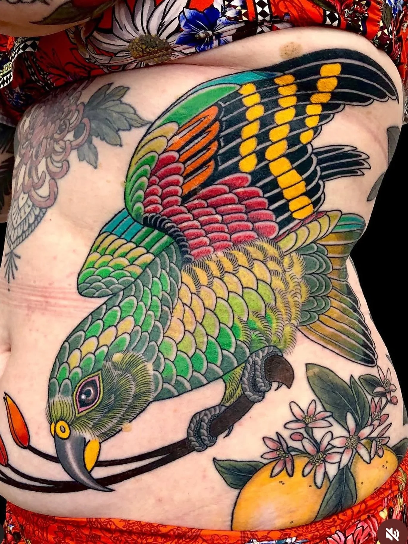 Kea parrot in all its glory by @inmatattooartist 
.
Inma will be leaving us next month- she&rsquo;ll still be taking bookings in Brighton so don&rsquo;t panic! We will miss her dearly but wish her all the best on this next chapter. Give her a follow 