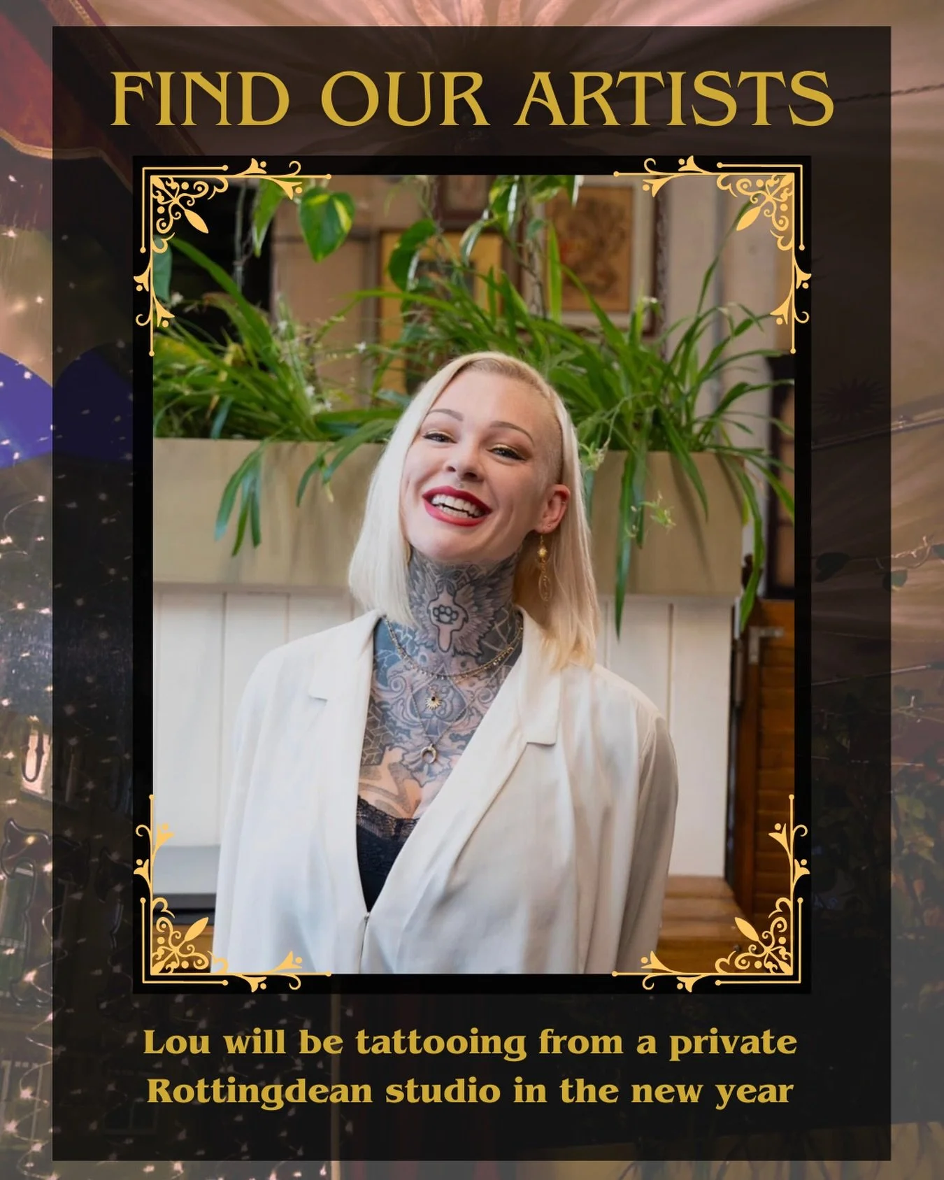 Lou will be transitioning to a private studio space in the new year- we&rsquo;ll miss her very much, but you can follow to keep up with her ongoing work and enquire directly through louhopperart@gmail.com
.
#brighton #brightontattoo #brightontattooar