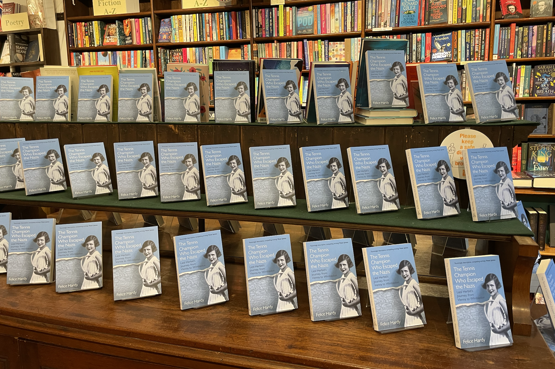 Impressive display in the beautiful P&G Wells bookshop. Photo: © F. Hardy