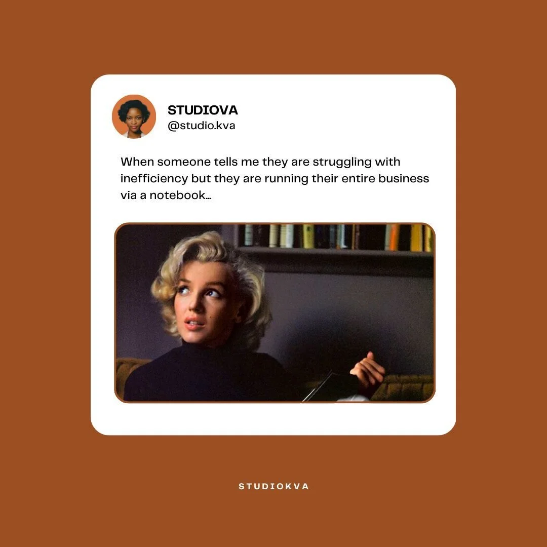 Oh, how many times I've heard this one before! Let's talk about the infamous 'running your entire business via a notebook' struggle, my ambitious female entrepreneurs. 💁&zwj;♀️✨⁠
⁠
I get it. When you're starting out, a trusty notebook can seem like 