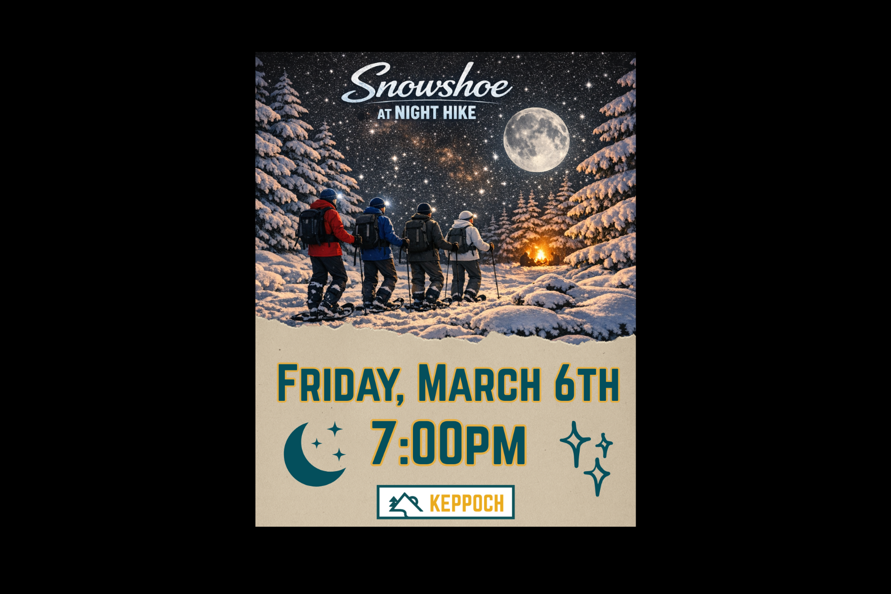 Snowshoe at Night Hike at the Keppoch (WAITING LIST)