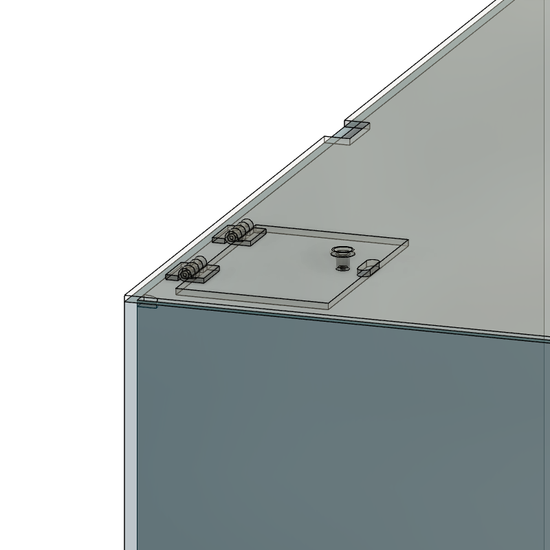 A final rendering of the hinged door