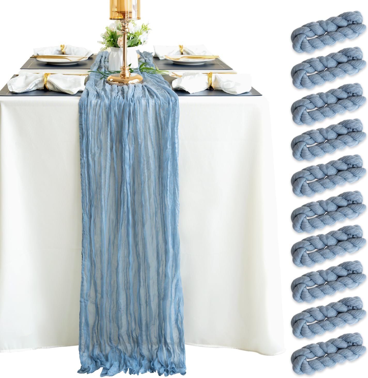 Dusty Blue Table Runners
$7.00 per Runner
10 Runners Available for Rent