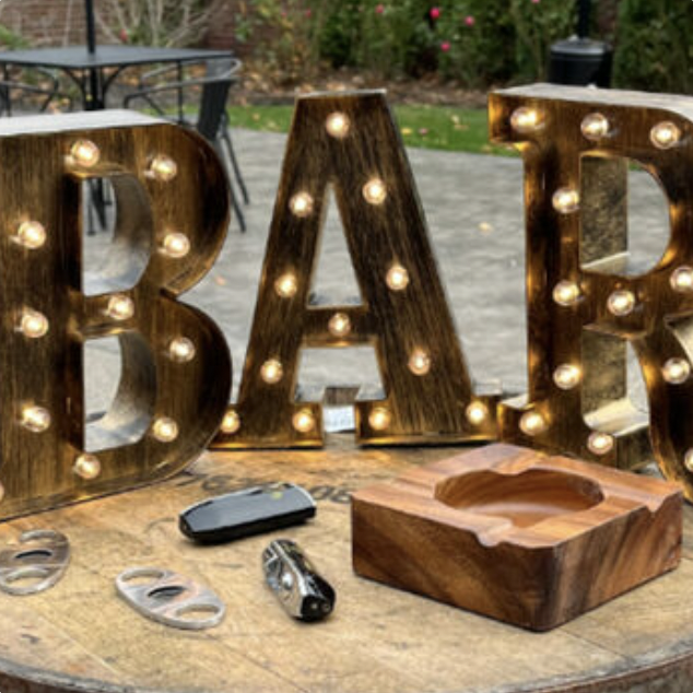 Cigar Bar - Includes "BAR" Letters, Cigar Lighters, Cigar Cutters, Ash Trays - $45