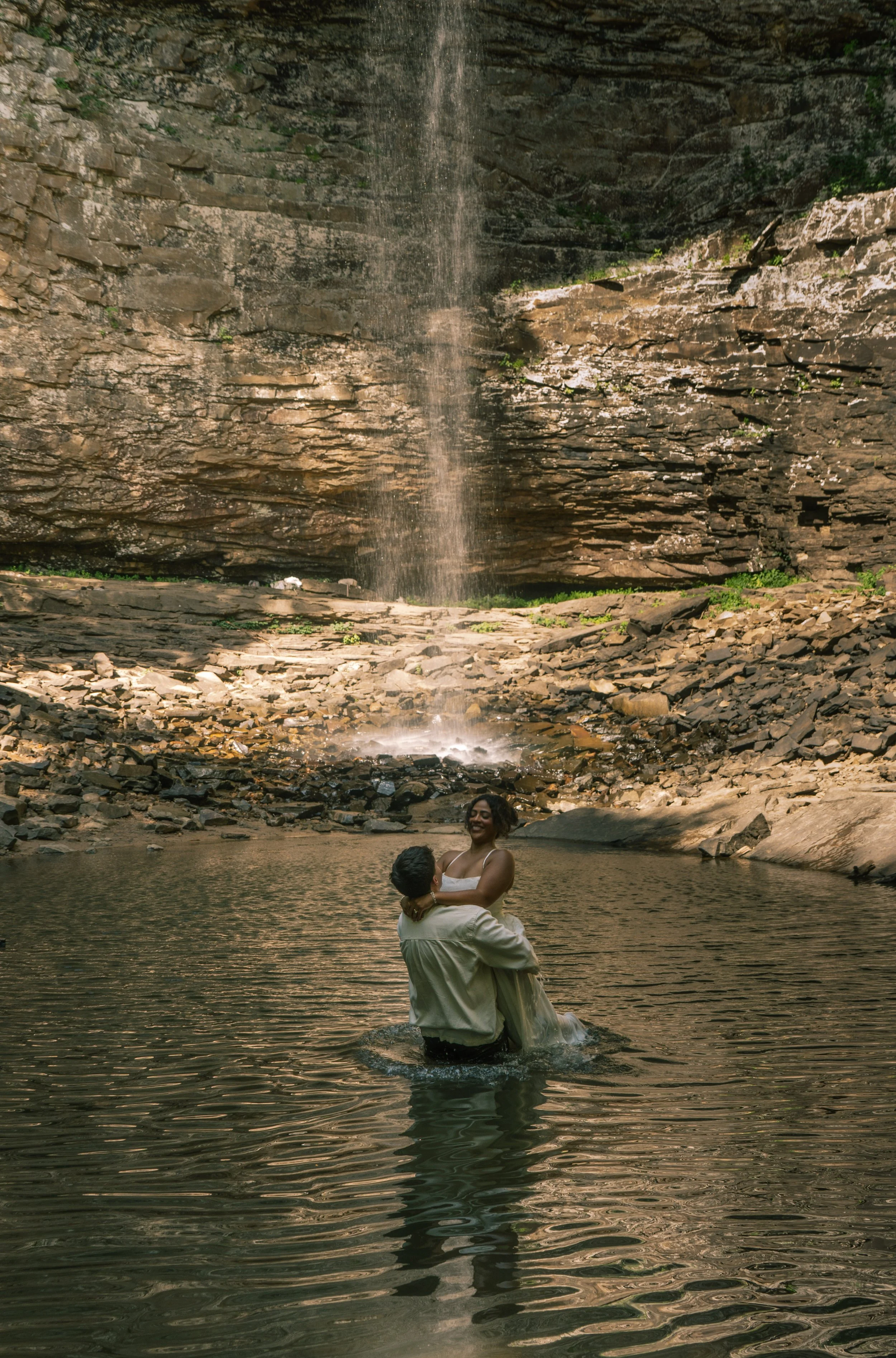 waterfall wedding woods