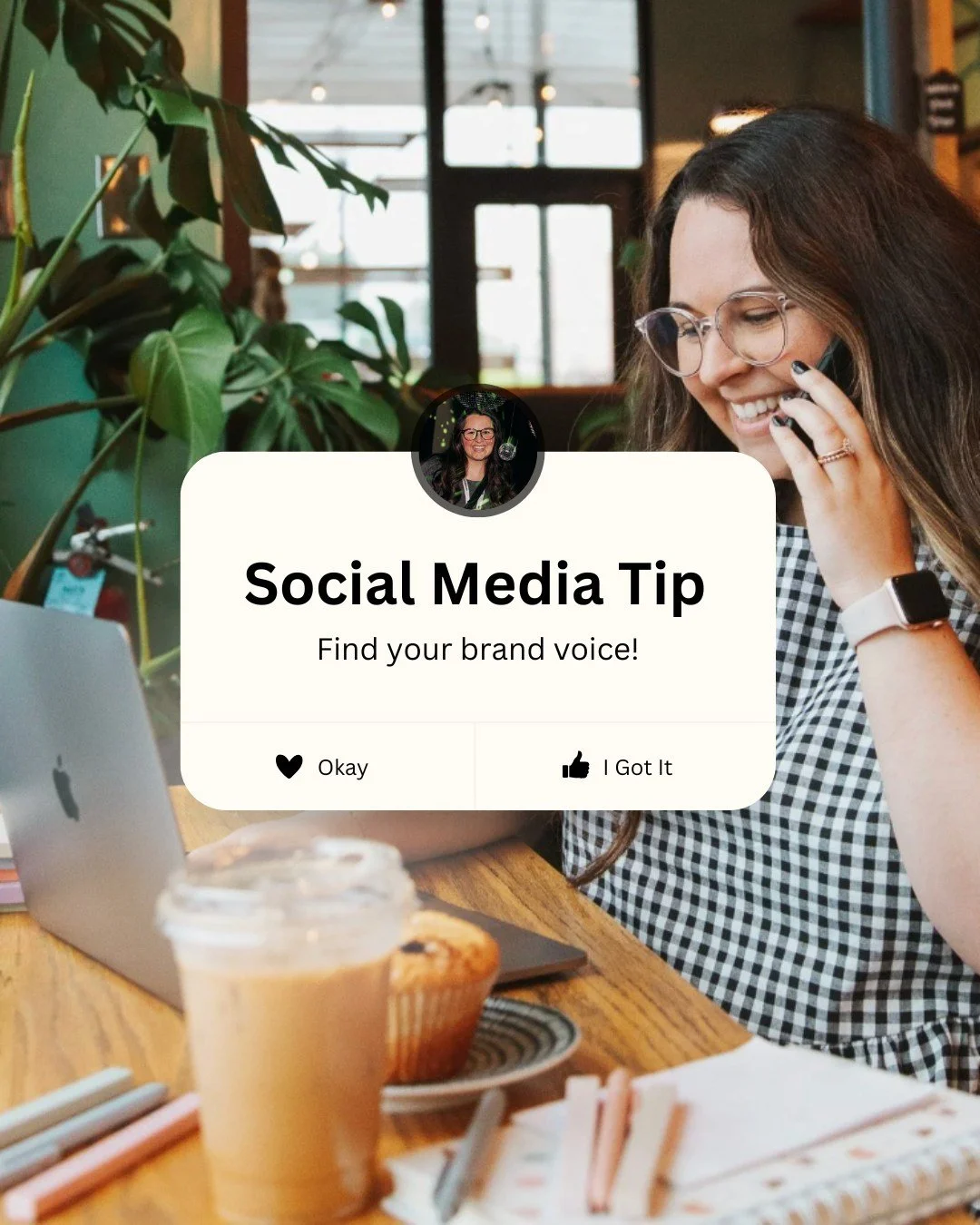 for most small business owners, your business feels like an extension of you. however, it's important to remember your brand is strong enough to speak for itself!

when writing captions, think about what your business would speak like if it were its 