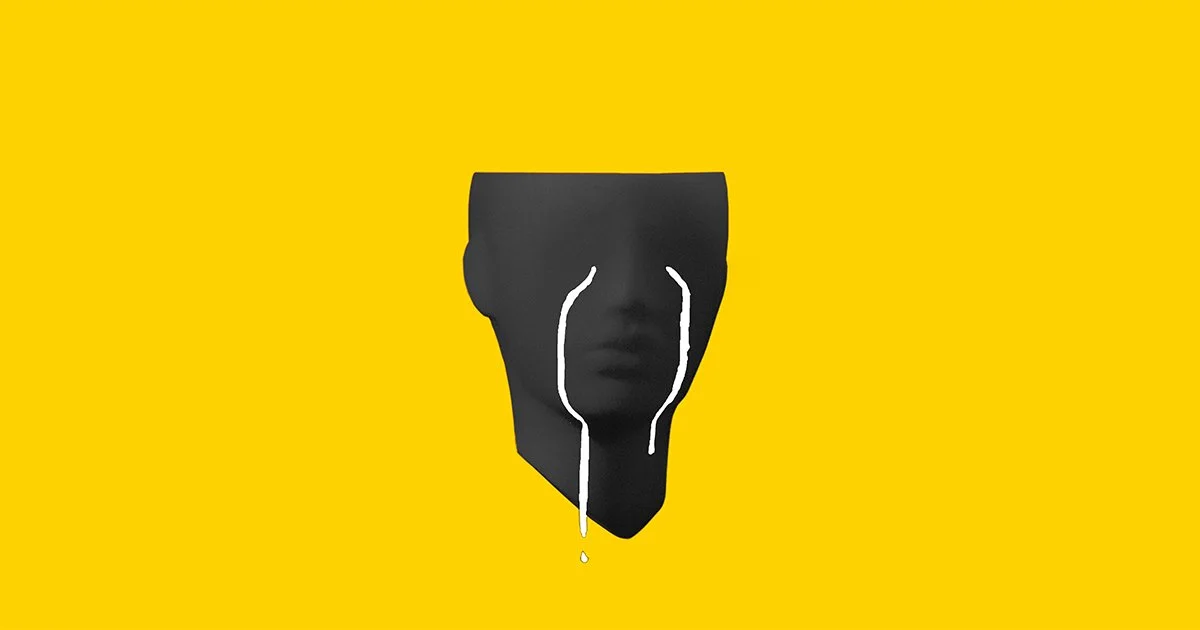 An artistic depiction of a crying figure to represent emotional branding.