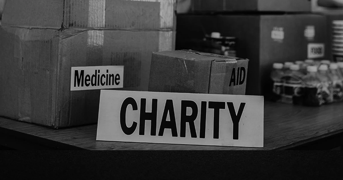 Should Charities Invest in Branding? A charity box among medicine and aid boxes.