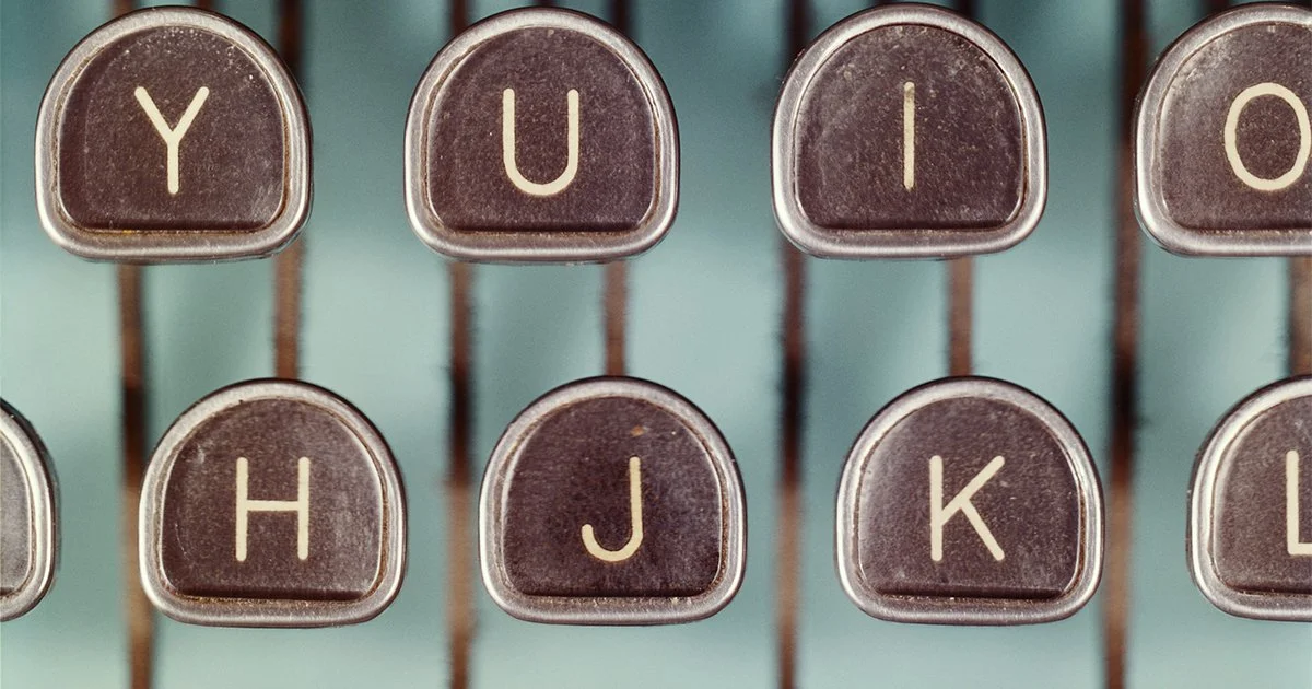 A typewriter to highlight a story is ready to be told as part of a clear charity brand messaging strategy.