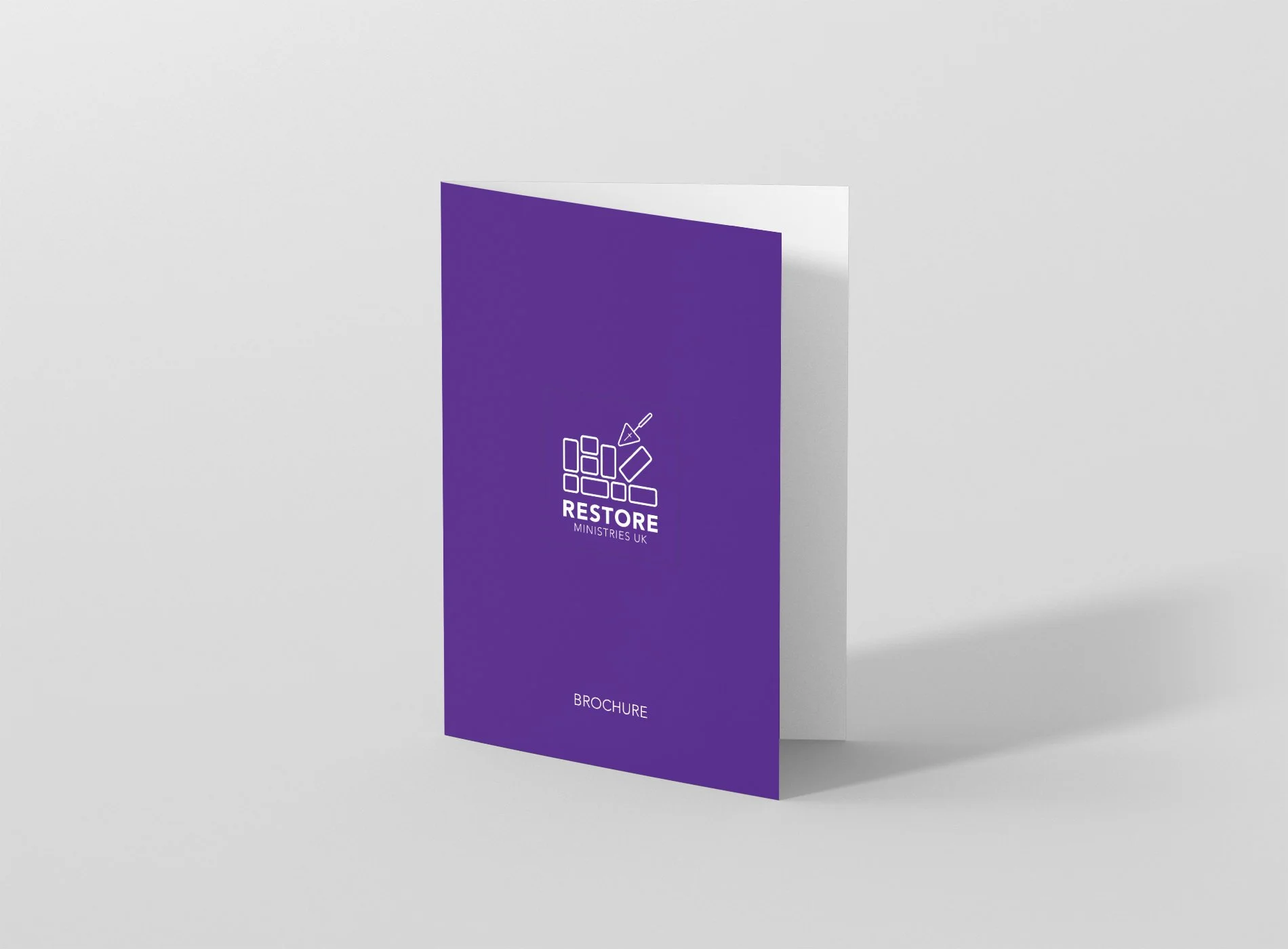 Restore Ministries bifold brochure designed by Wolverhampton creative consultants, Sodium & Co.
