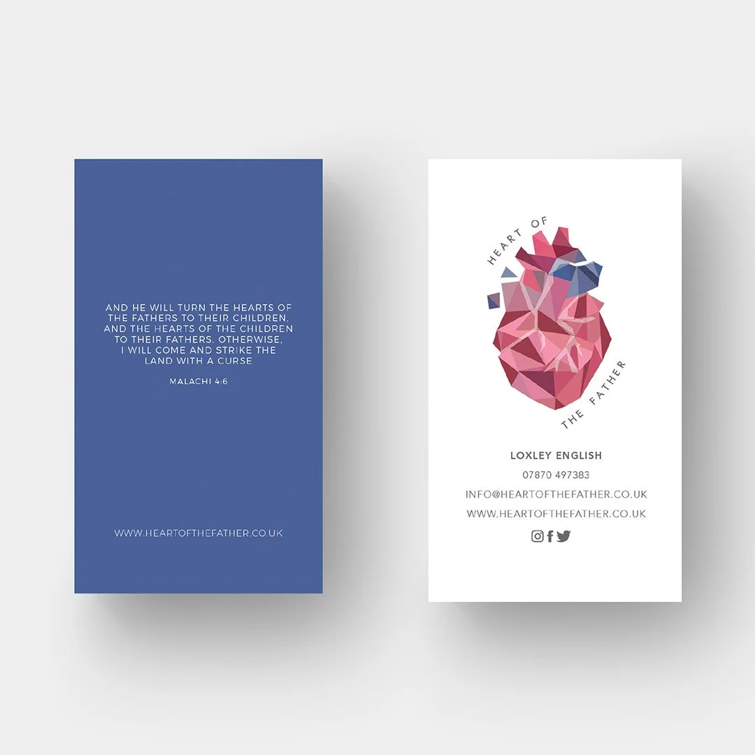 Heart of the Father business card created by Wolverhampton branding agency, Sodium & Co.