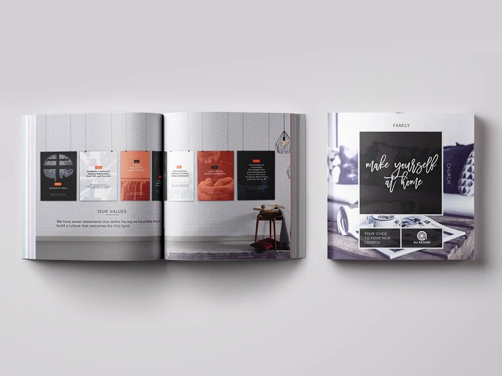 All Nations Church welcome guide created by Wolverhampton creative design service, Sodium & Co.