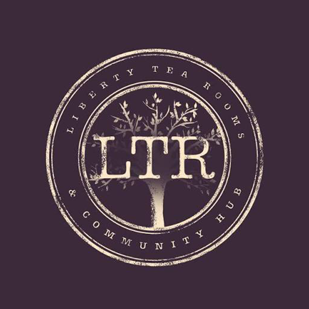 Original Liberty Tea Rooms and Community Hub branding before organisational rebrand.