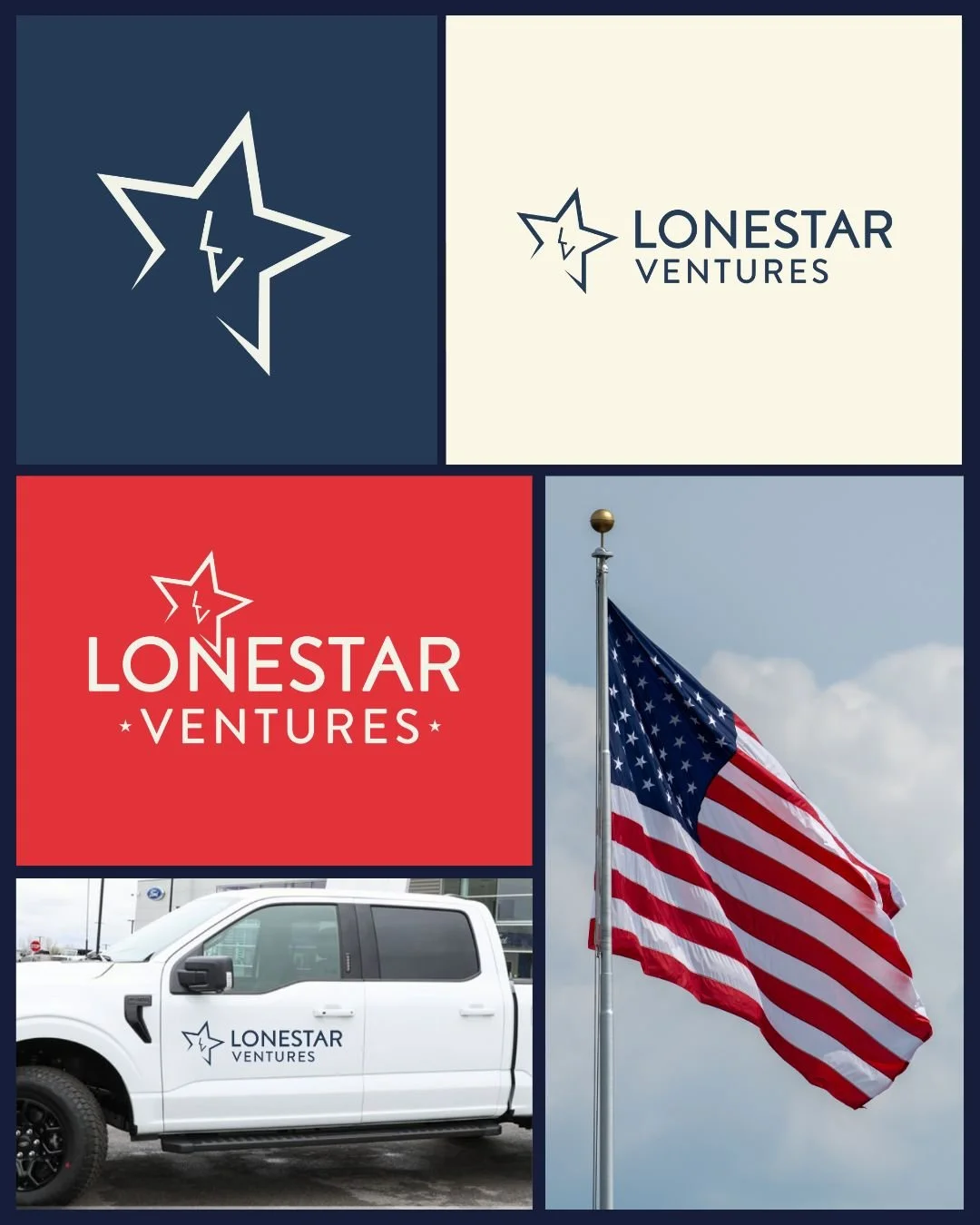 🇺🇸 Happy Veterans Day, y&rsquo;all!

Built on a foundation of vision, strength, and American spirit, this brand draws inspiration from the colors of the U.S. flag: red, white, and blue. When Jeff asked us to create this logo for Lonestar Ventures, 