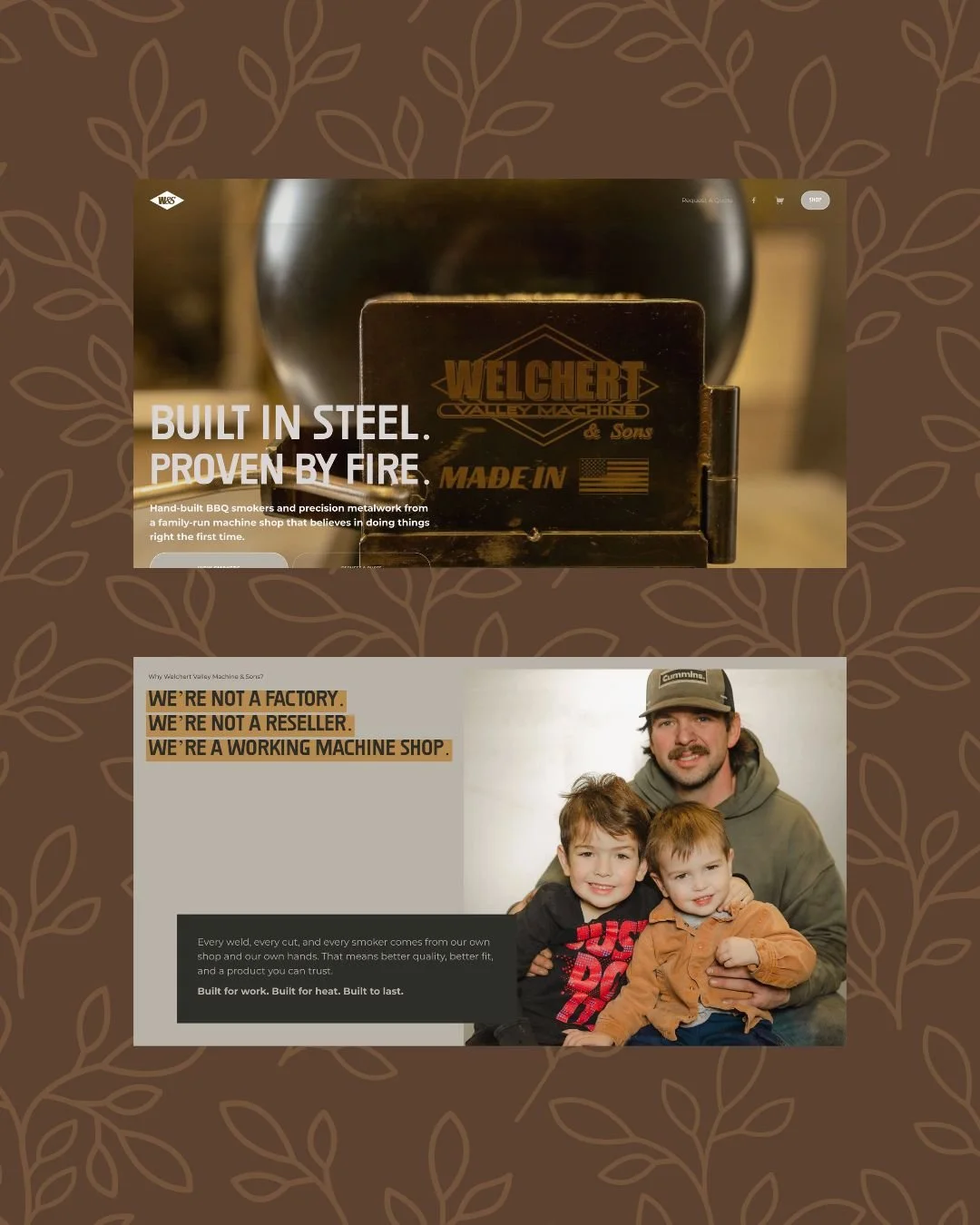 Website design for a family-owned machine shop. 🔥 

Complete with a simple, navigable design, checkout, and a custom inquiry form so Trevor can continue to provide quality craftsmanship that YOU can depend on.  Check out his smokers... I mean WOW...