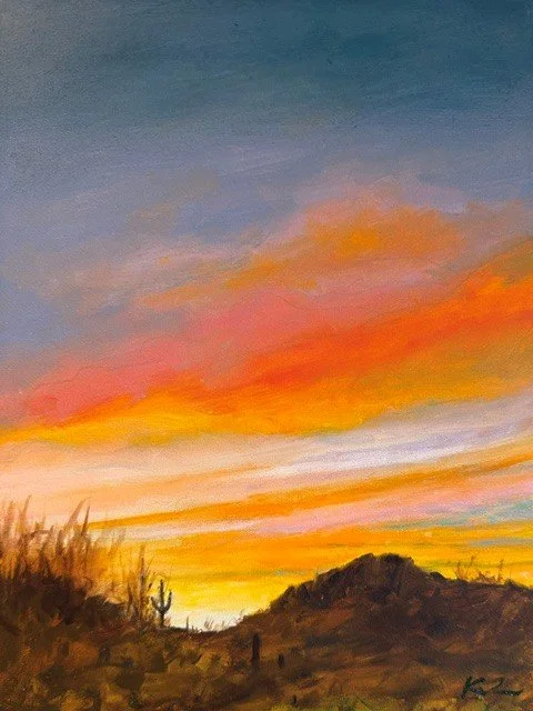 Desert Sunrise
12"x9"x2" Oil on Board
Available in Gallery, Please Inquire