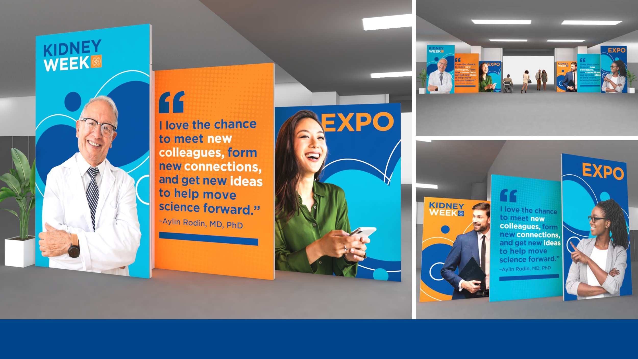 Entrance: descending panels effortlessly guide attendees to the Expo Hall