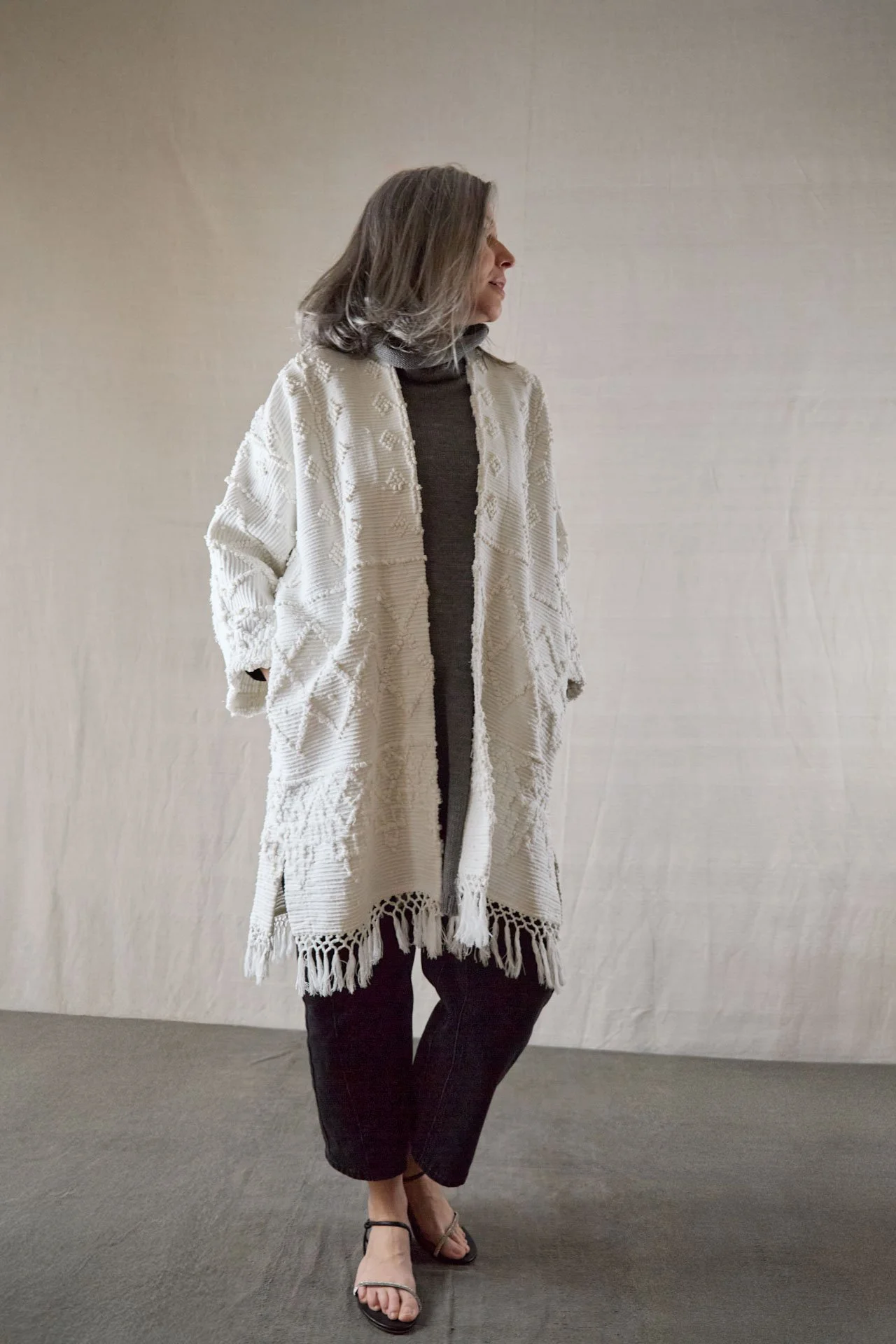 COCOON “VINE” COAT MIDI DE LINO