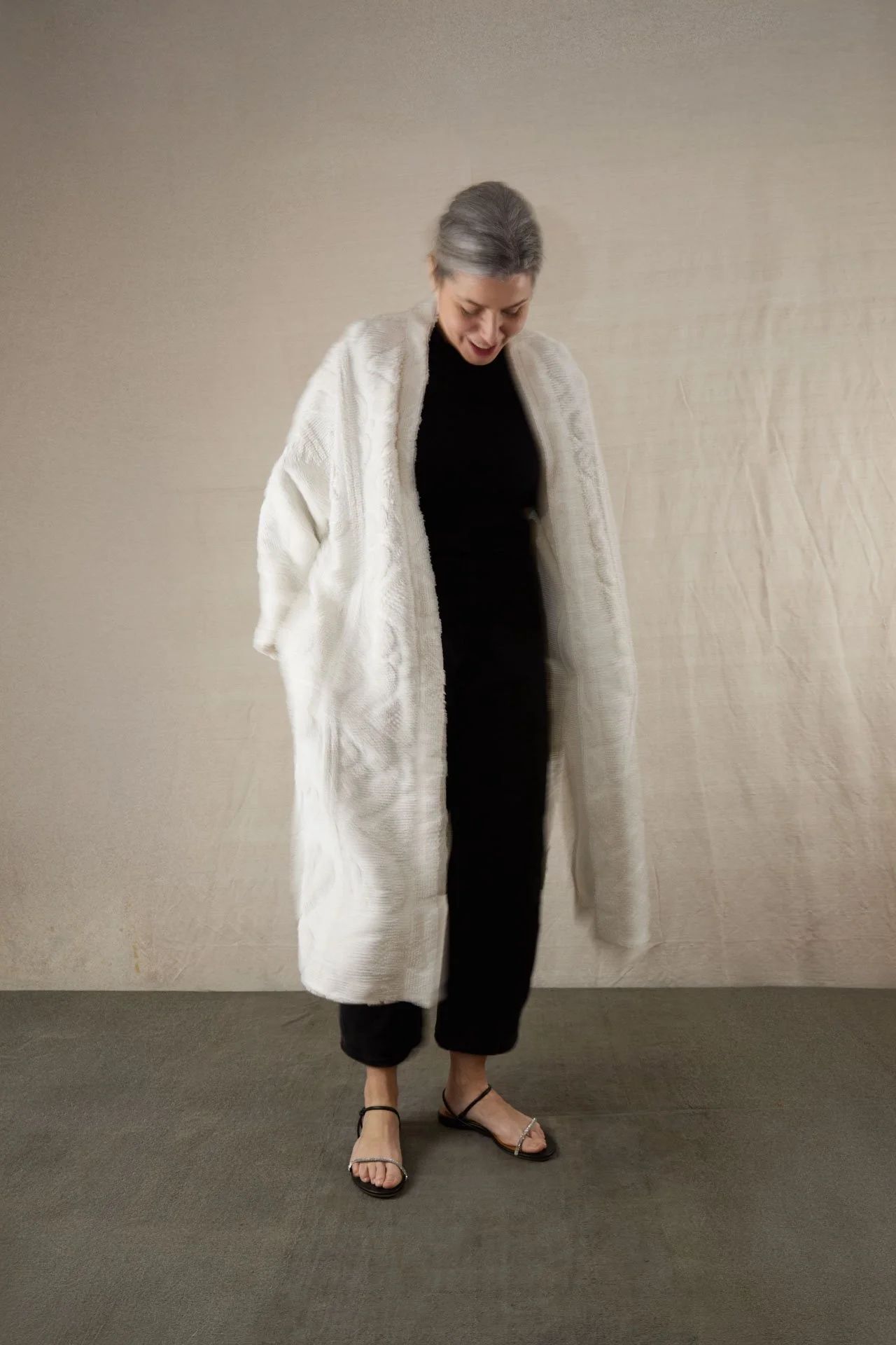 COCOON  COAT “ROSETA” DE ALGODÓN